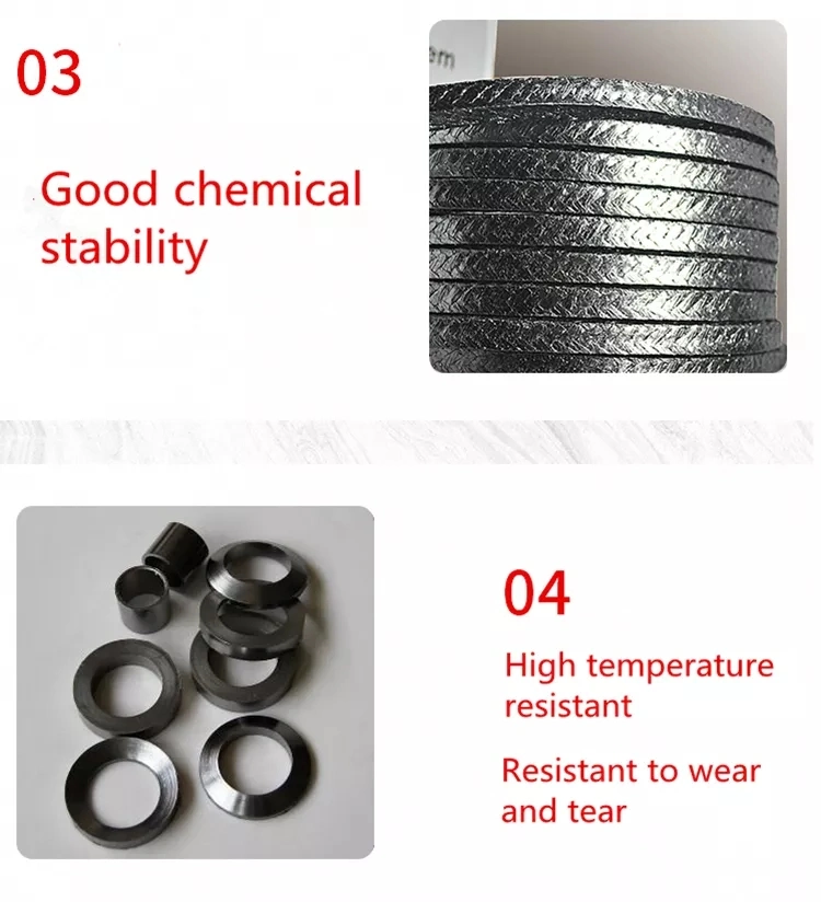 Braided Compression Graphite PTFE Filled Carbon Fiber Stack Packing with Aramid Corner Gland Packing
